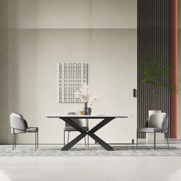 Rectangular multi-family marble large dining table