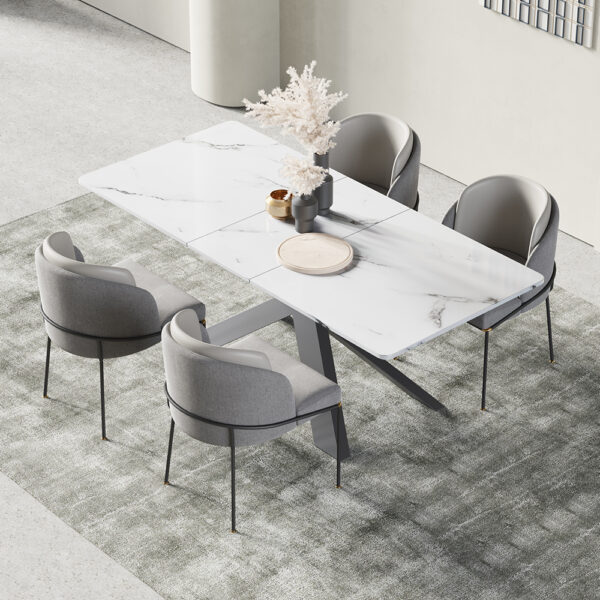 Rectangular multi-family marble large dining table