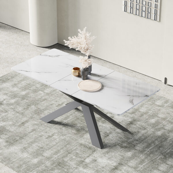 Rectangular multi-family marble large dining table