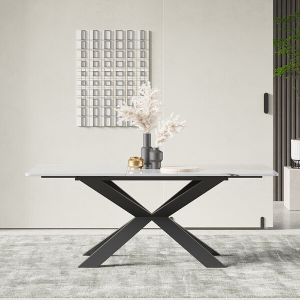 Rectangular multi-family marble large dining table