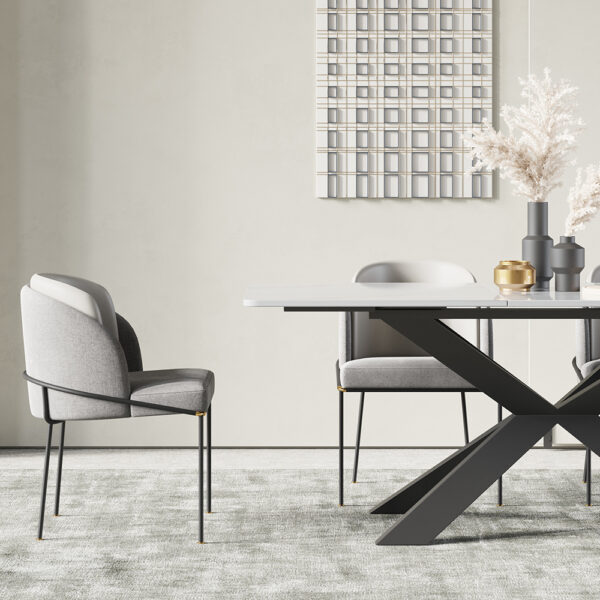 Rectangular multi-family marble large dining table