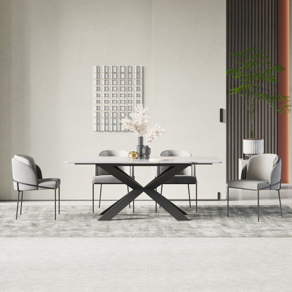 Rectangular multi-family marble large dining table