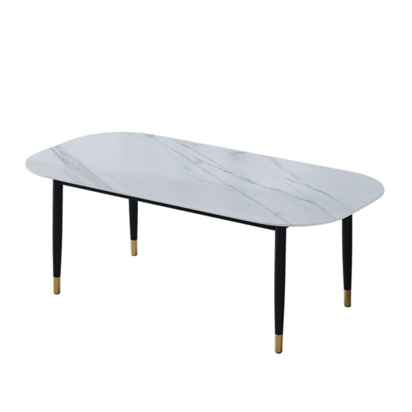 Black And White Matching Rock Plate Dining Table