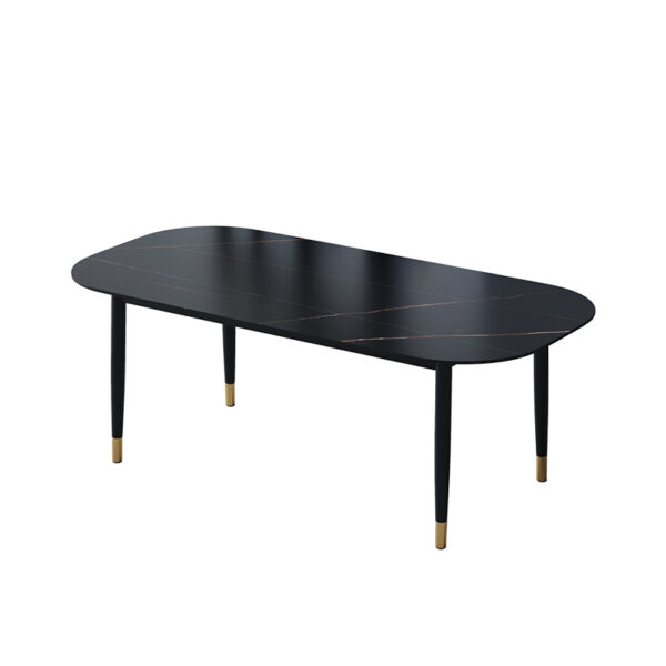 Black And White Matching Rock Plate Dining Table