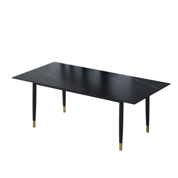 Black And White Matching Rock Plate Dining Table