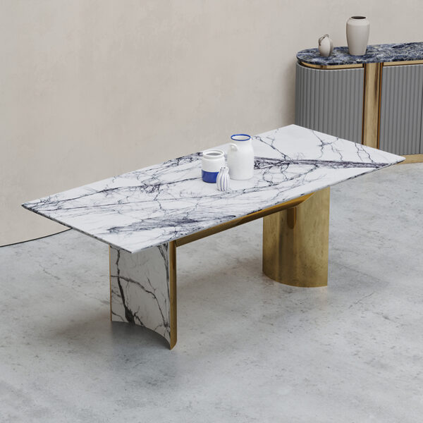 Modern Light Luxury Rectangular Marble Dining Table