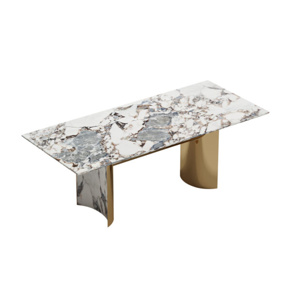 Modern Light Luxury Rectangular Marble Dining Table