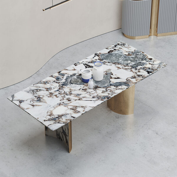 Modern Light Luxury Rectangular Marble Dining Table