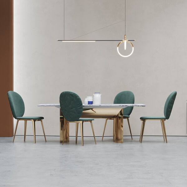 Modern Light Luxury Rectangular Marble Dining Table