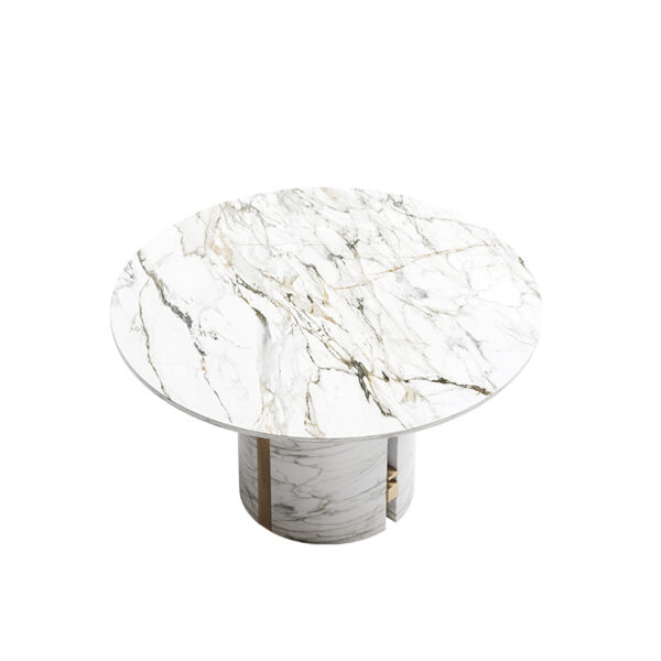 Modern Light Luxury Round White Marble Dining Table