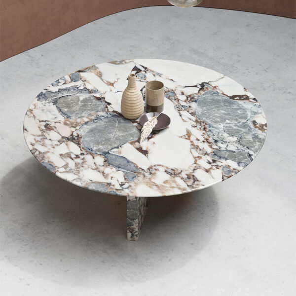 Modern Simple Round Marble Elephant White Dining Table