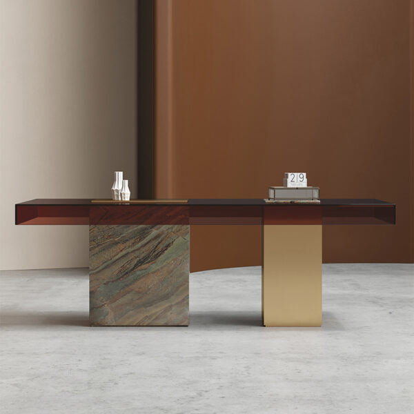Modern Simple Acrylic Plate Square Dining Table