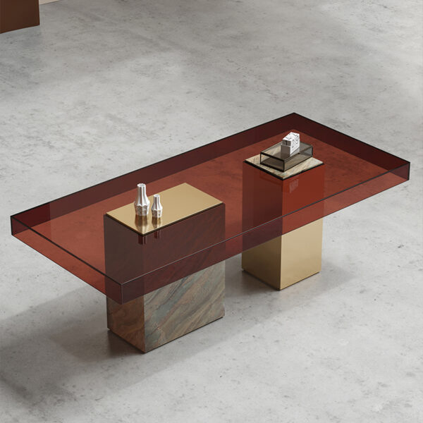 Modern Simple Acrylic Plate Square Dining Table