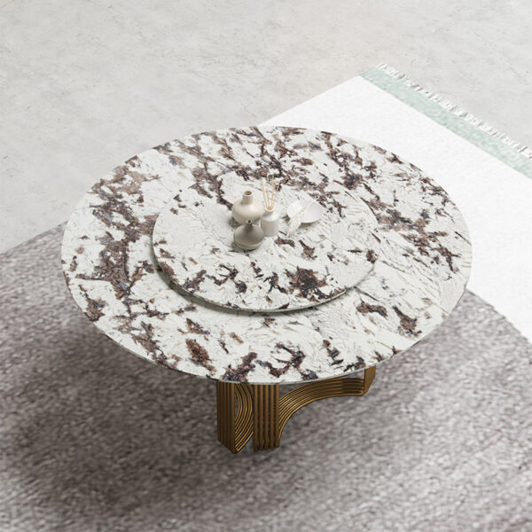 Green natural marble light luxury high-grade dining table