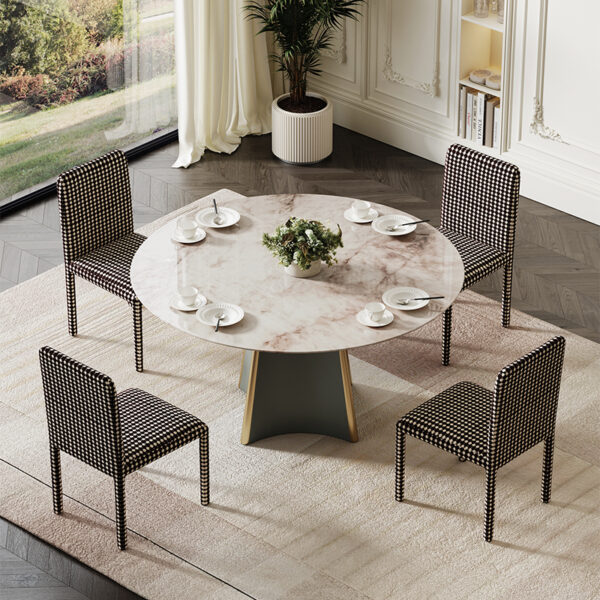 Modern light luxury round multi-seat table household type