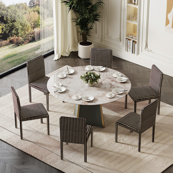 Modern light luxury round multi-seat table household type