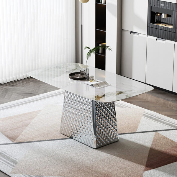White square marble dining table Modern simple coffee table