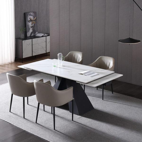 White Marble Modern Simple Dining Table For Six People