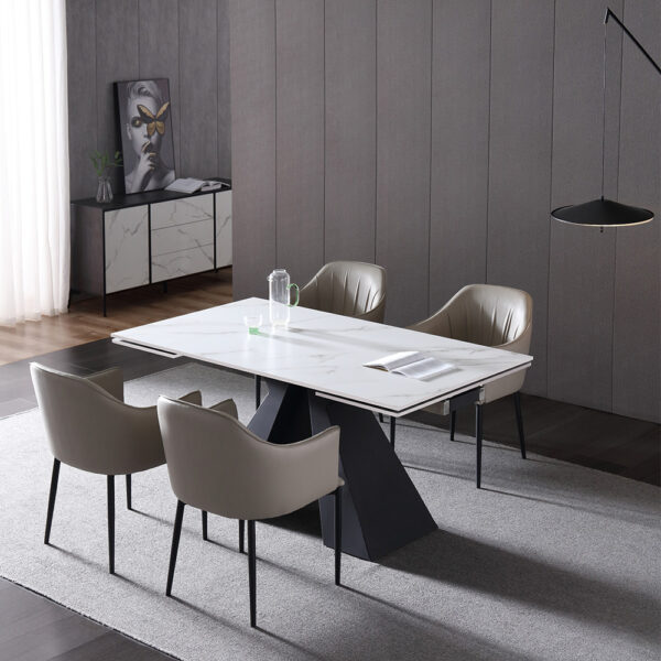 White Marble Modern Simple Dining Table For Six People