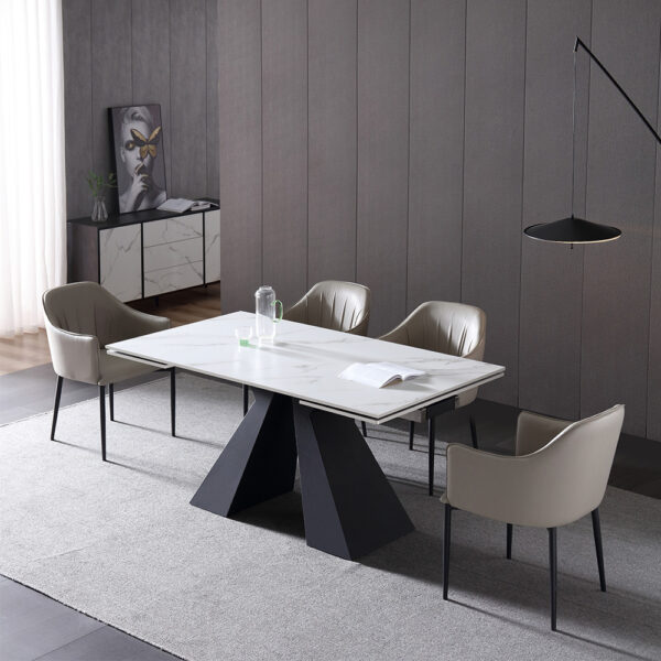 White Marble Modern Simple Dining Table For Six People