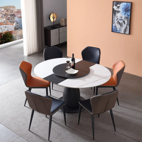 Modern Simple Adjustable Round Marble Dining Table
