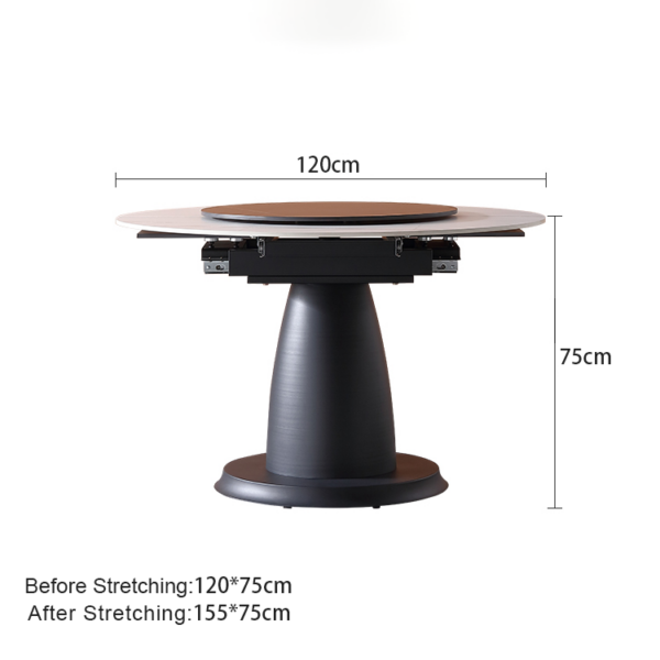Modern Simple Adjustable Round Marble Dining Table