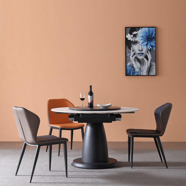 Modern Simple Adjustable Round Marble Dining Table