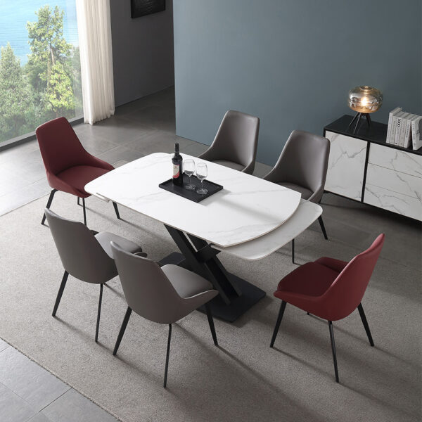 White Retractable Plate Modern Simple Household Dining Table