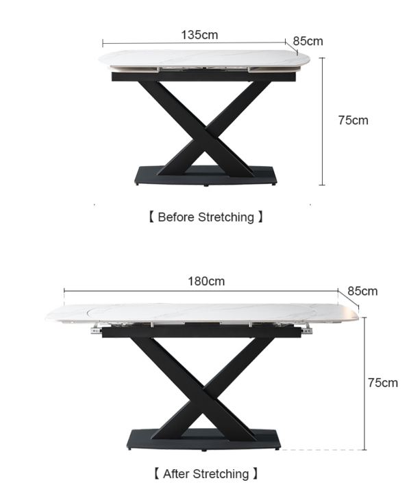 White Retractable Plate Modern Simple Household Dining Table
