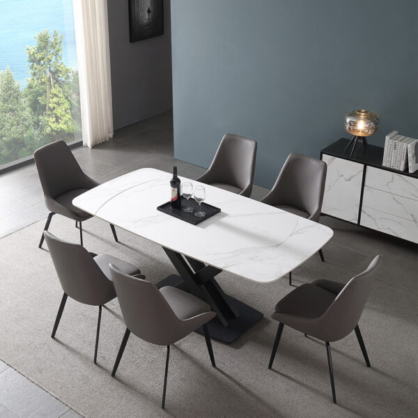 White Retractable Plate Modern Simple Household Dining Table