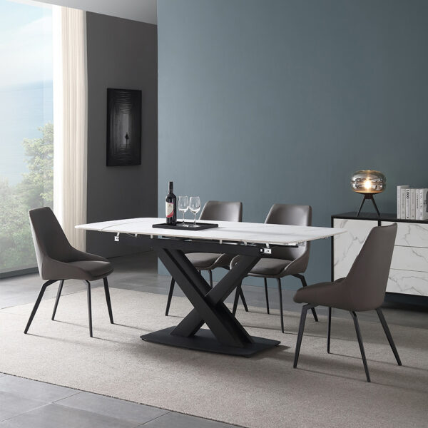 White Retractable Plate Modern Simple Household Dining Table