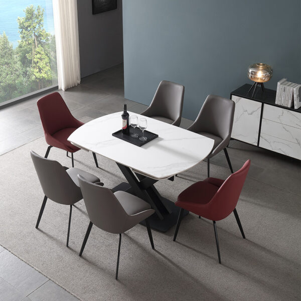 White Retractable Plate Modern Simple Household Dining Table