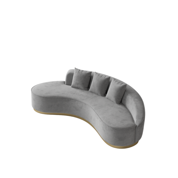 Italian minimalist blue velvet fabric banana sofa
