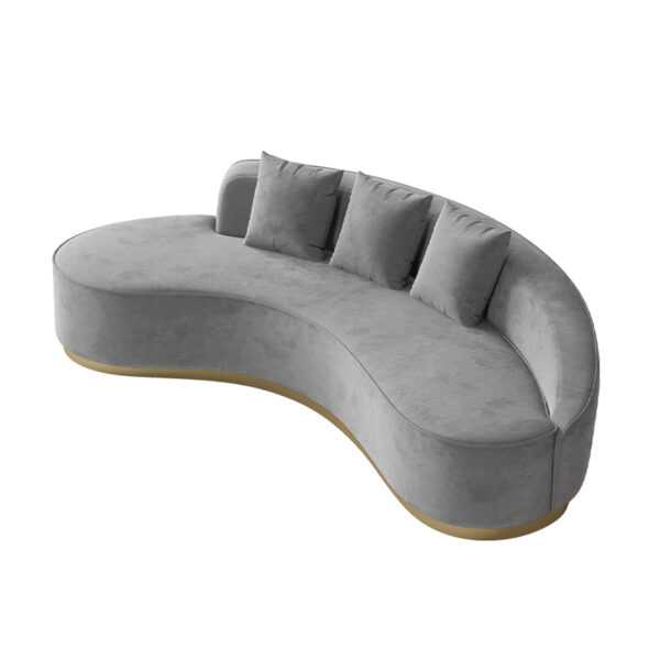 Italian minimalist blue velvet fabric banana sofa