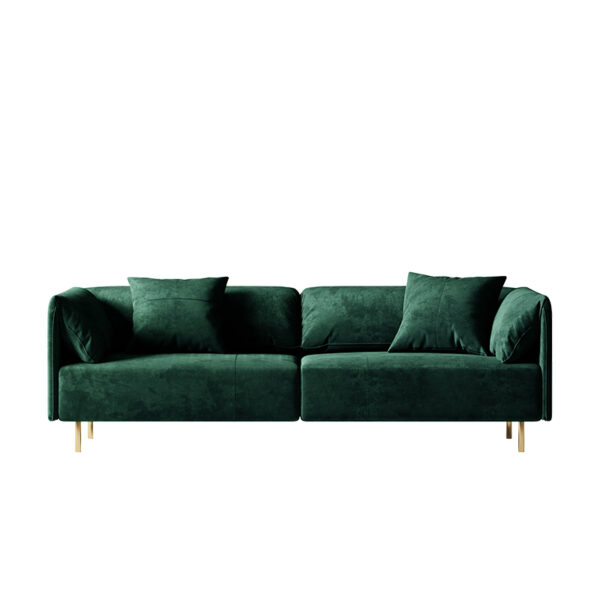 Modern minimalist green flannelette square living room sofa