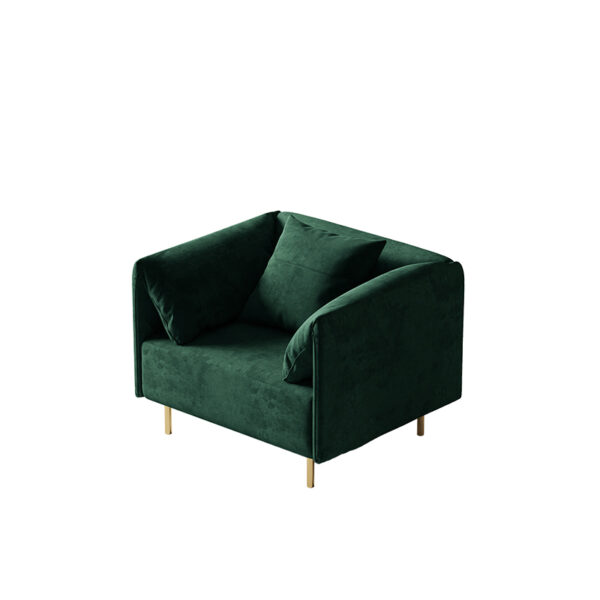Modern minimalist green flannelette square living room sofa
