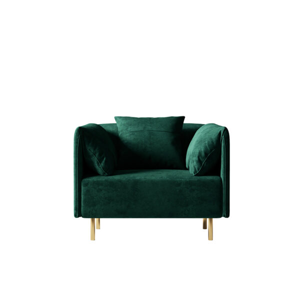 Modern minimalist green flannelette square living room sofa