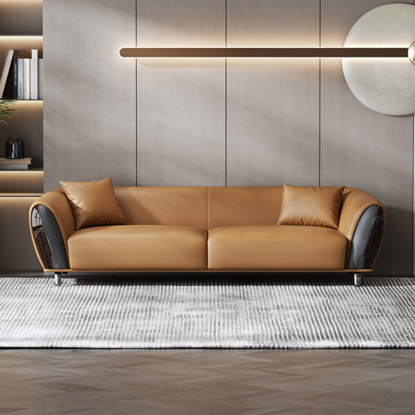 Nordic Italian In-line Leather Living Room Luxury Sofa