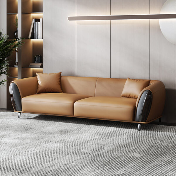 Nordic Italian In-line Leather Living Room Luxury Sofa