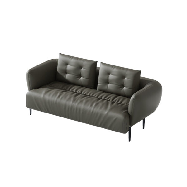 Italian Minimalist Green High-grade Leather Three-seat Sofa