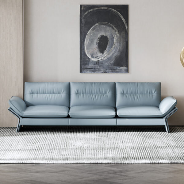 American light luxury leather living room sofa