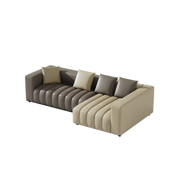 American Light Luxury Piano Keys Living Room Leather Sofa