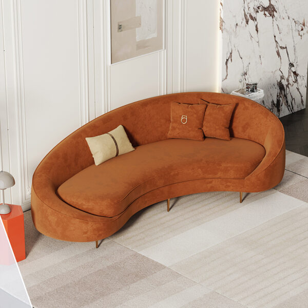 Modern minimalist flannelette multi-seat living room sofa