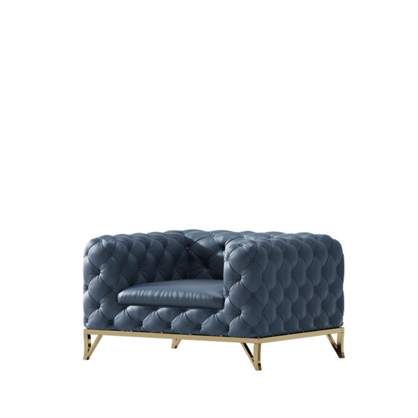American Light Luxury Plated Titanium Gold Leather Art Buckle Sofa