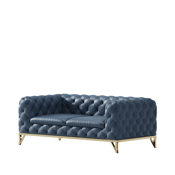 American Light Luxury Plated Titanium Gold Leather Art Buckle Sofa