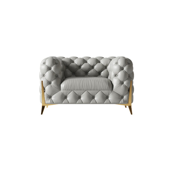 American Light Luxury Metal Pull-up Leather Sofa