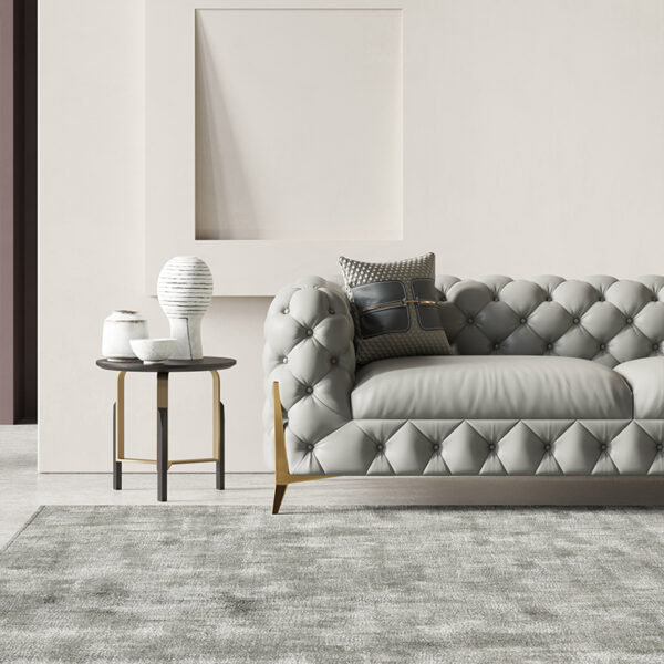American Light Luxury Metal Pull-up Leather Sofa