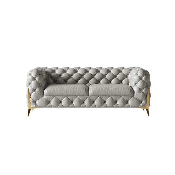American Light Luxury Metal Pull-up Leather Sofa