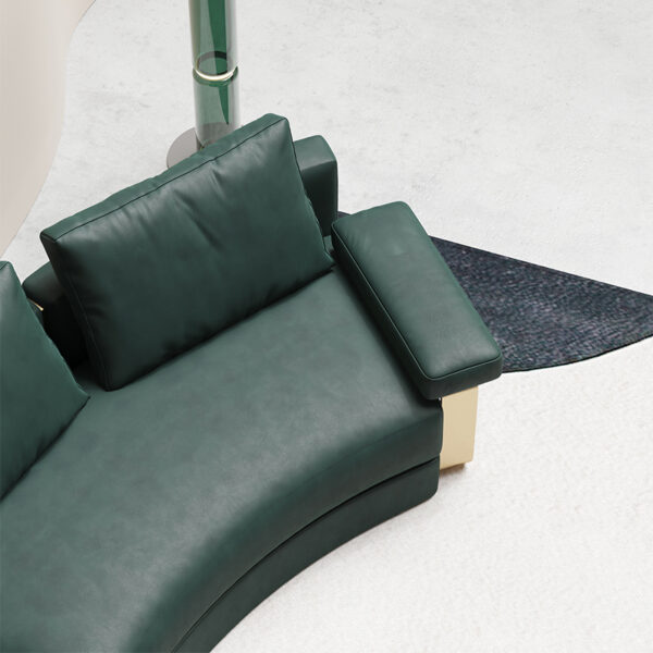 American Circular Leather Custom Titanium Accessories Sofa
