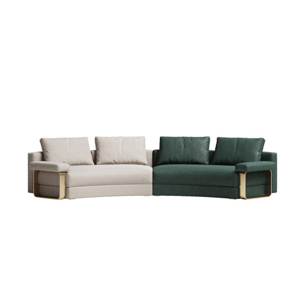 American Circular Leather Custom Titanium Accessories Sofa